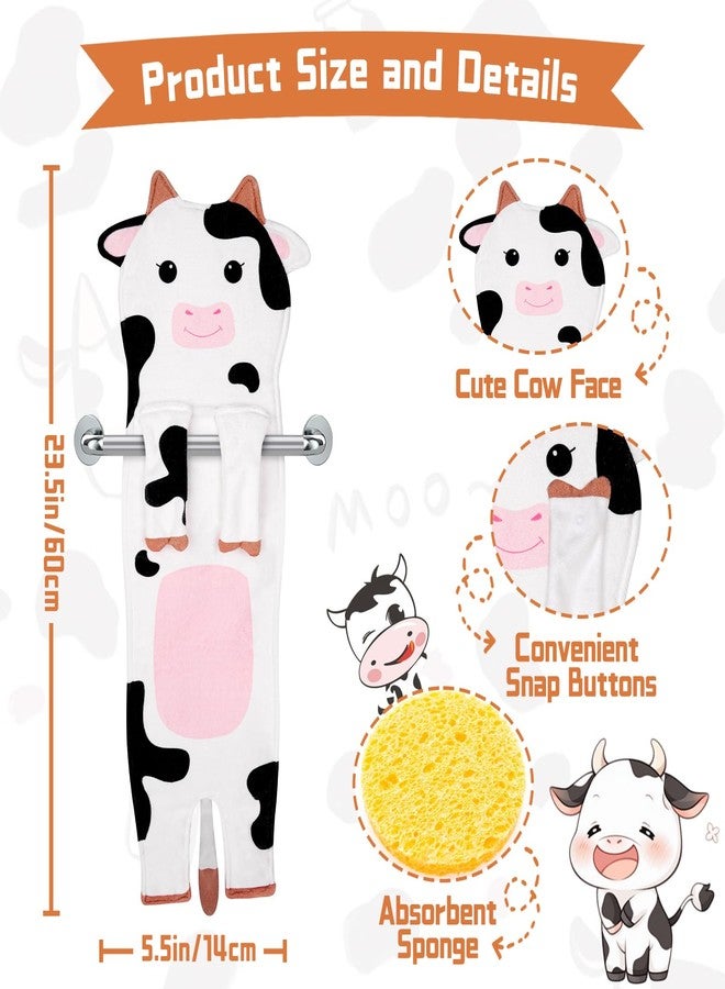 Prewplam Cow Hand Towels for Kitchen Bathroom - Cute Hand Bath Towels Cow Decor, Soft Hanging Towel for Bathroom Kitchen Decor, Birthday Gifts for Kids Women Mom - Image 2